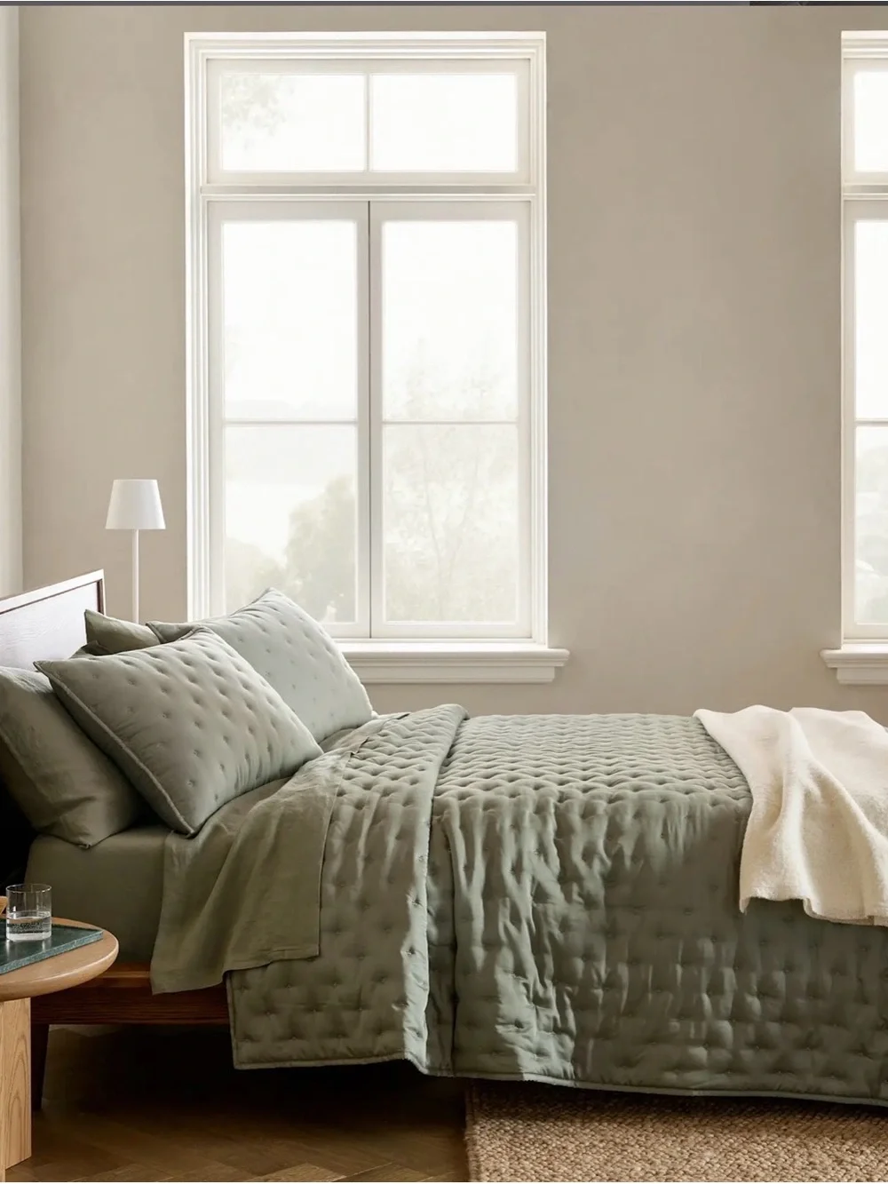 Quince Bamboo Dream Quilt - King/Cali King - Sage - Read Description